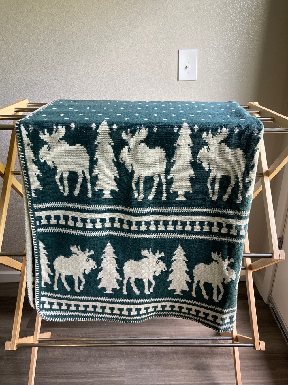 Vintage Native America by Alps Moose Tree Design Cotton blanket reversible Throw - Picture 4 of 9